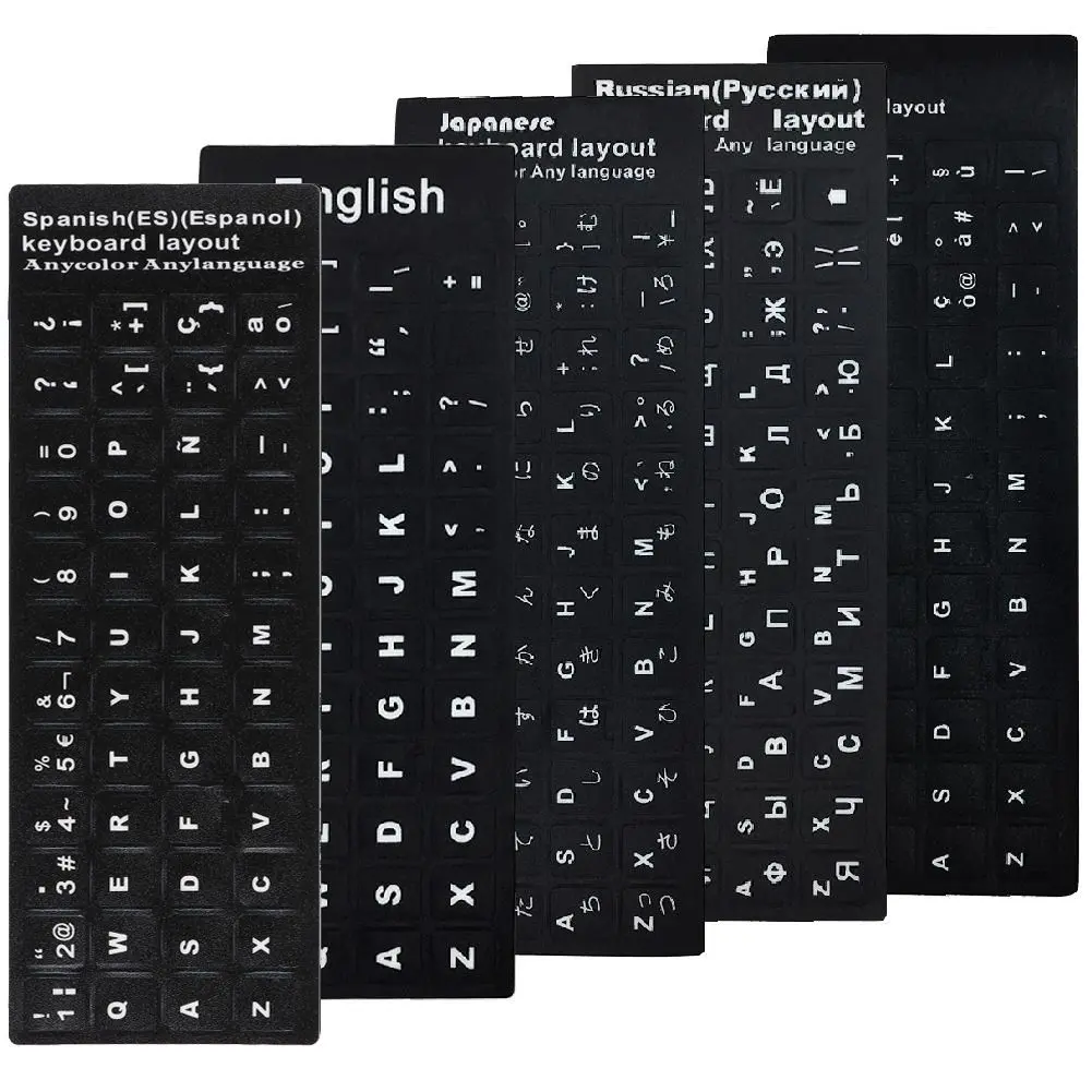 Laptop Keyboard English Arabic Alphabet Layout Spanish Russian Letter Keyboard Stickers