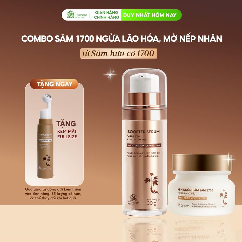 Combo 2 Bước Ngừa Lão Hóa Tinh Chất Booster Và Kem Dưỡng Sâm 1700 Ngừa Lão Hoá…