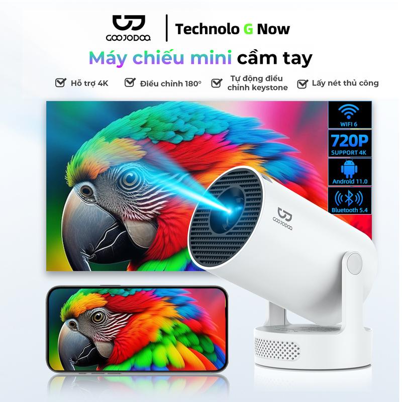  【GOOJODOQ-KOC KOL  Máy chiếu di động GOOJODOQ HY300 ultra  Android 11 Góc tự do 270° Bluetooth 5.0 Màn hình lớn 130 inch 