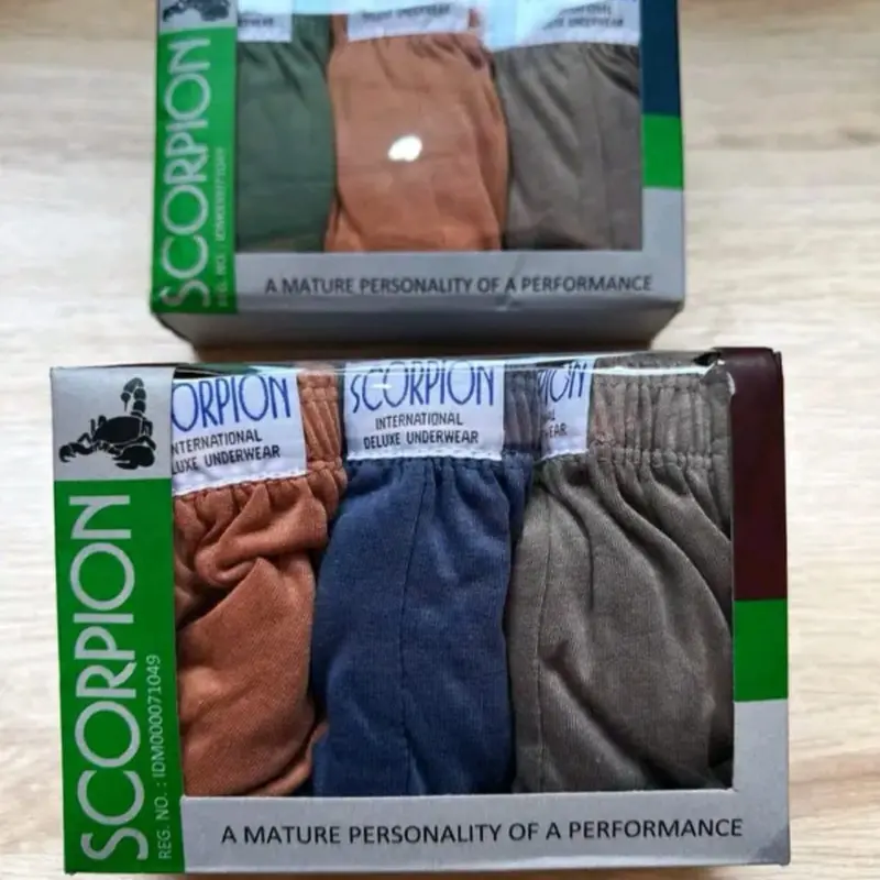 Satu Box isi 3 Pcs Celana Dalam Pria SCORPION Karun Lembut