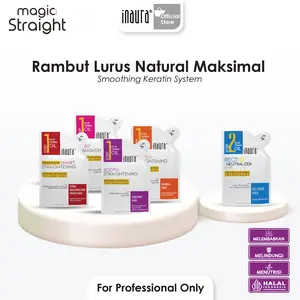 Inaura Magia Straight Smoothing Keratin System (Premium Smart, Smart, Smooth, Sooth) Step 1 & 2 130ML