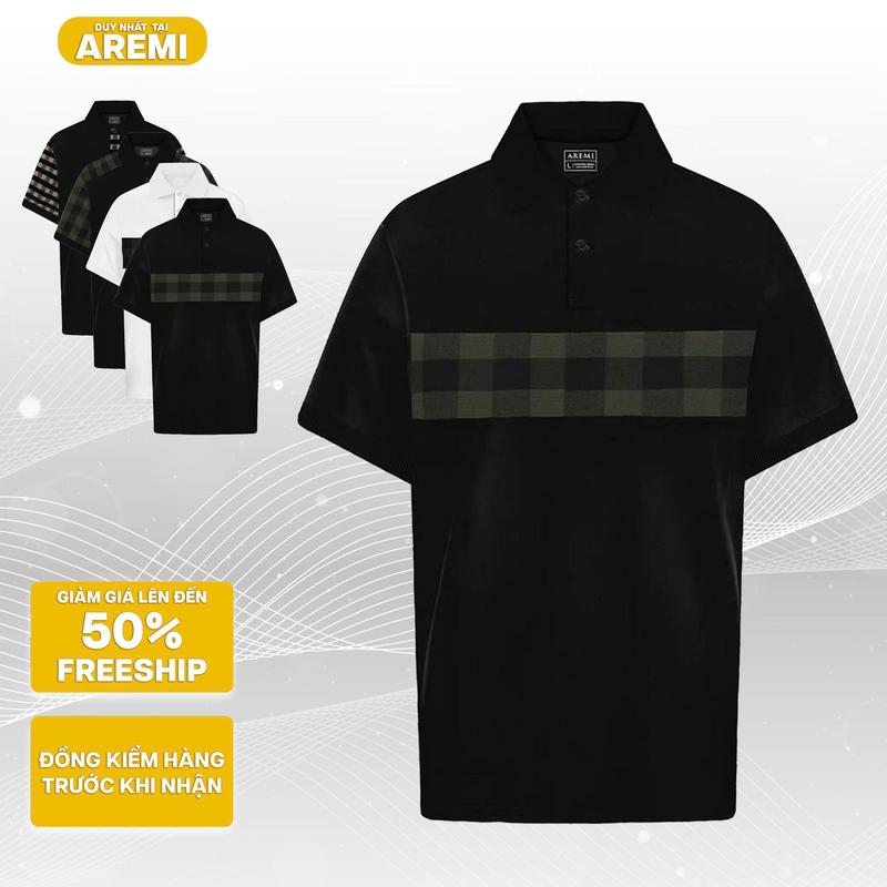   Sản phẩm mới  Áo polo nam tay ngắn cổ trụ phối caro AREMI chất vải cotton tổ ong co giãn chiều cao cấp APL0007 Menswear Ngắn Tay Cộc Tay Có Cổ 
