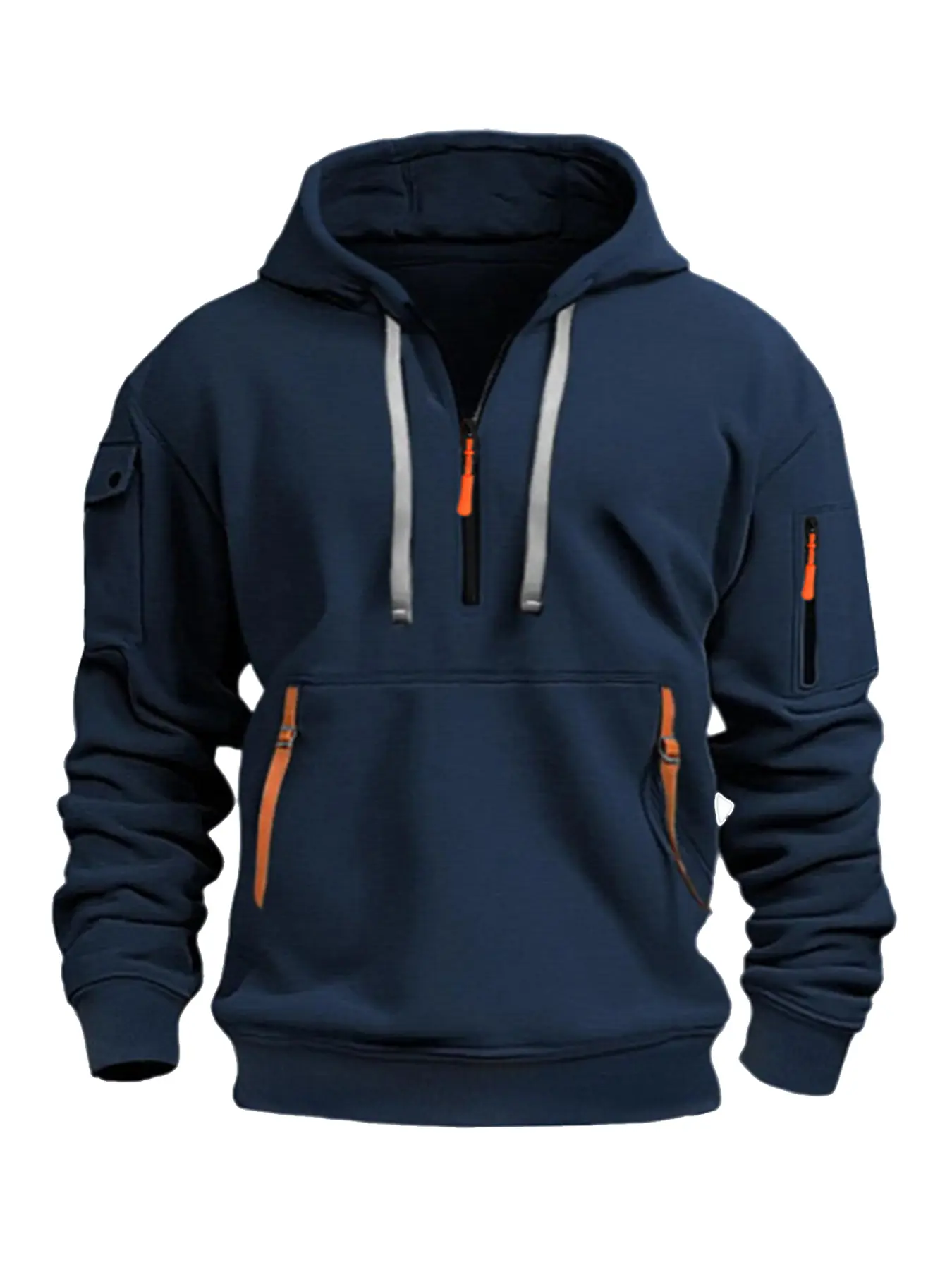 A stylish windproof and fleece hoodie for autumn and winter warmth, perfect for casual parties