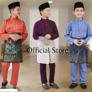 SETELAN Baju Dan Celana Melayu Anak Pria Teluk Belanga Muslim