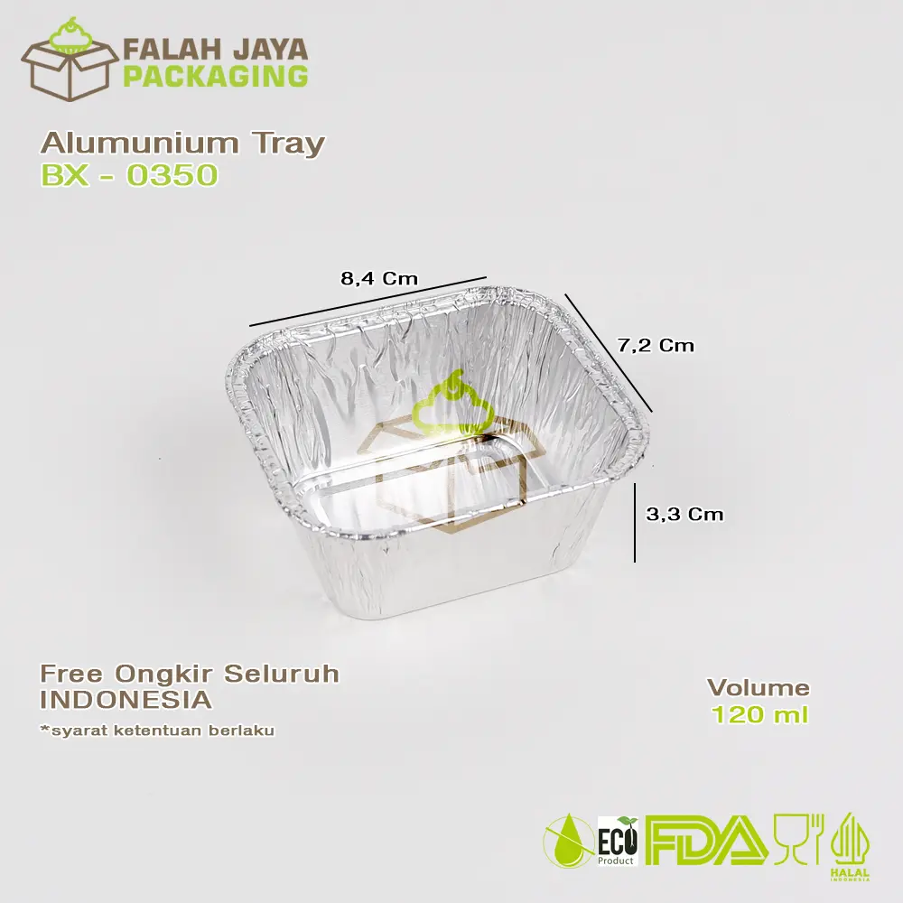 ALUMUNIUM FOIL TRAY BX 0350 / MACARONI SCHOTEL / KLAPERTART ISI 50 PCS