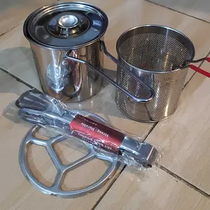 Deep Fryer 5 in1 Multifungsi Deep Fryer Panci Penggorengan Rebus Stainless Saringan Capitan Klip set