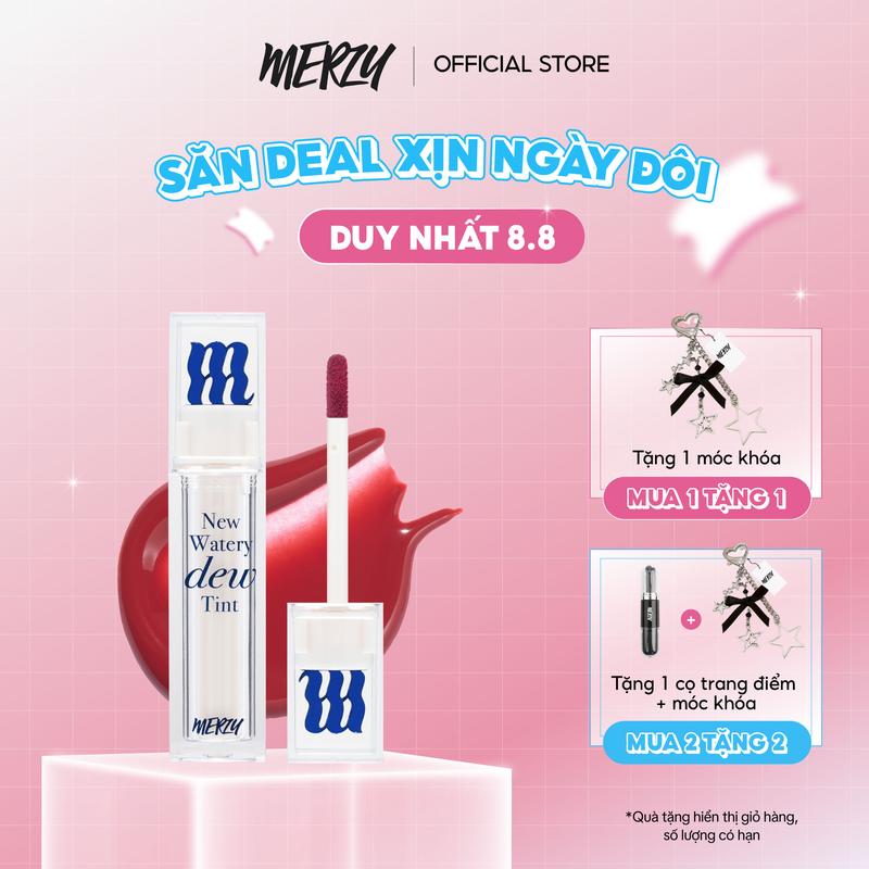 [NEW DEW] Son Tint Bóng Dạng Thạch Trang Điểm Hàn Quốc Merzy New Watery Dew Tint 4g