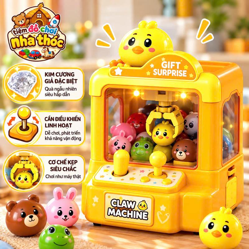 Máy Gắp Bóng Mini Cho Bé Đầy Đủ Màu Sắc Siêu Dễ Thương , Máy Gắp Thú Mini Thiết Kế Đẹp Mắt Kích Thước 9.5x9.5.13cm