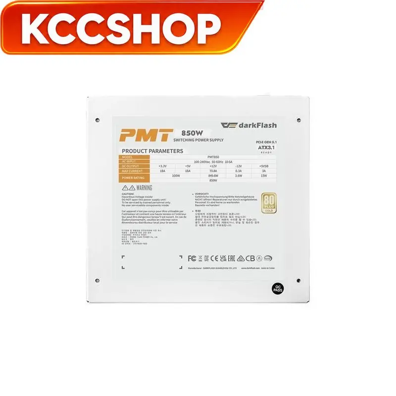 Nguồn Máy Tính Darkflash PMT850 - 850w (ATX 3.1 - PCIe 5.1 80 Plus Gold - Full Modul) chính hãnġ, bền bỉ 5 năm | BigBuy360 - bigbuy360.vn