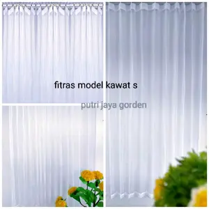 Fitrase Polos Foil Putih Import Gorden Siang Tirai Daleman Model kawat S