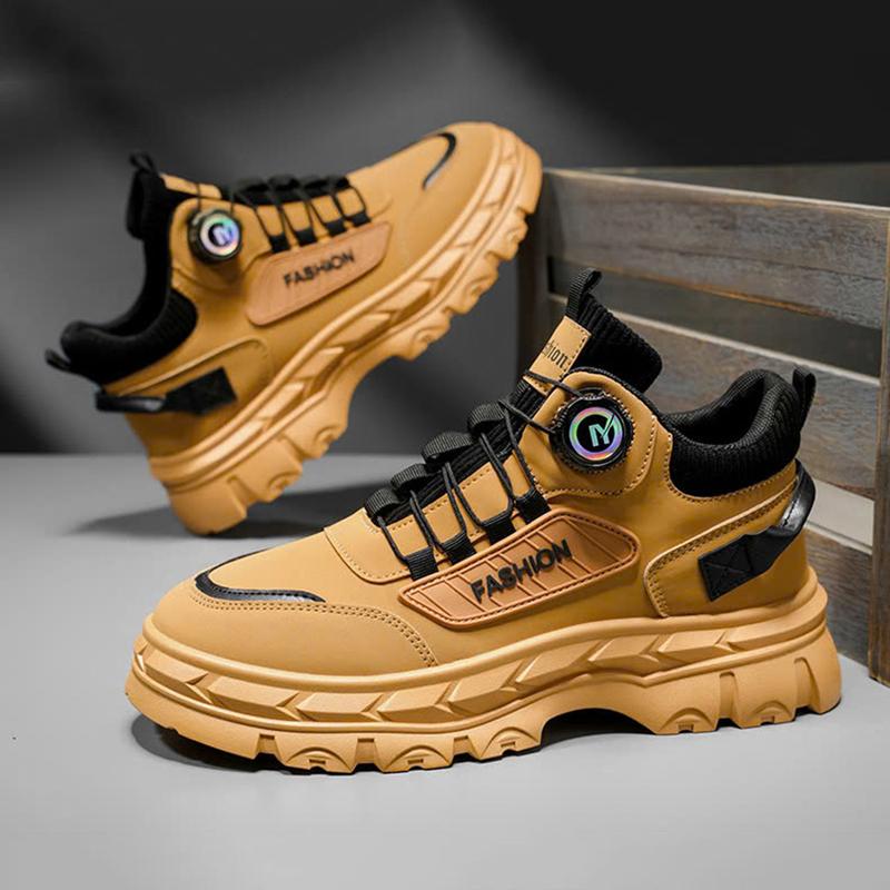  Giày sneaker nam cao cổ  LAKINTA giày boot nam nút vặn đế cao su GH995 