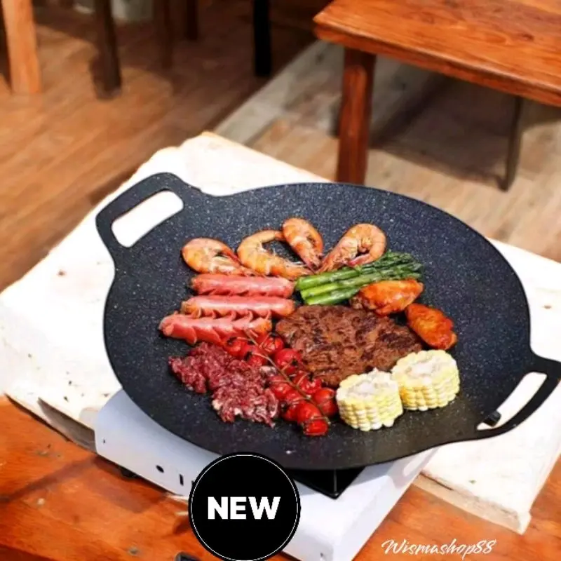 WAJAN KONDUKSI ANTI LENGKET DATAR UKURAN 34 CM MARBEL NON STICK KITCHENWARE / WAJAN PEMANGGANG