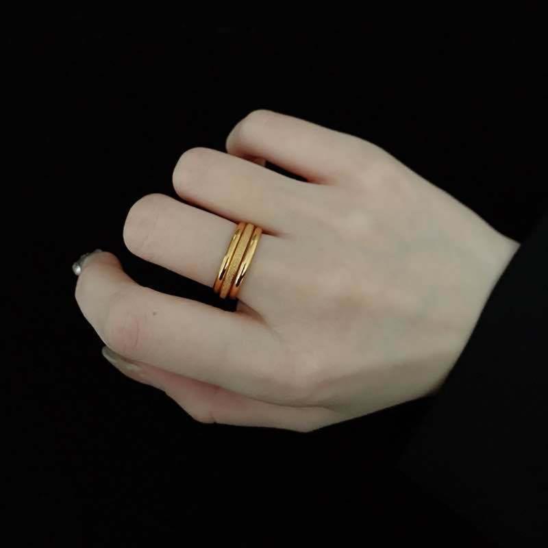 Women's Rings Set New Fashion and Simplicity Titanium Steel Ring Three Piece Set Polished Stainless Steel Rings 4