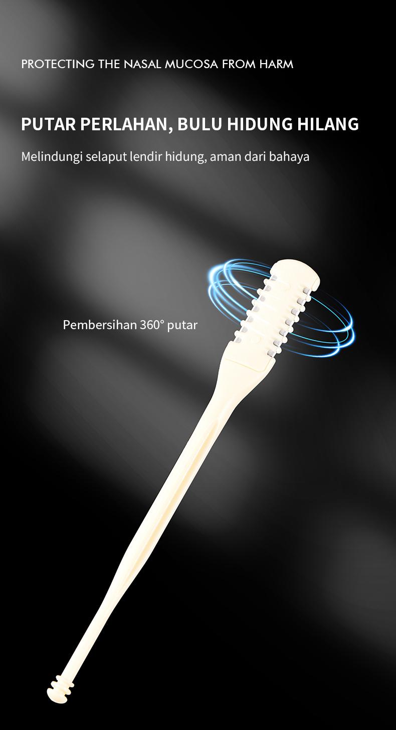 GECOMO Pemotong Bulu Hidung Manual Kepala Ganda 2-in-1, Mudah & Bersih, Putar Sekali Langsung Rapi