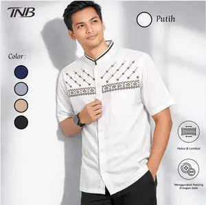TNB - Atasan Muslim Baju Koko  Premium Terbaru 2026 Lengan Pendek - Bordir Jasuke Style - Katun Vito signature - Gratis Ongkir & COD