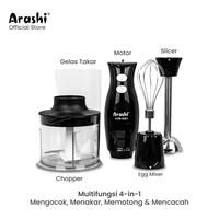 Gambar Arashi Hand Blender 4in1 / 2 Mode Kecepatan / AHB 0401 dari Arashi asia Kab. Tangerang 3 Tokopedia