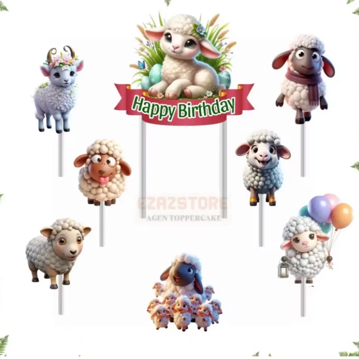 Toper Kue Karakter Shound The Sheep/ Toper Kue