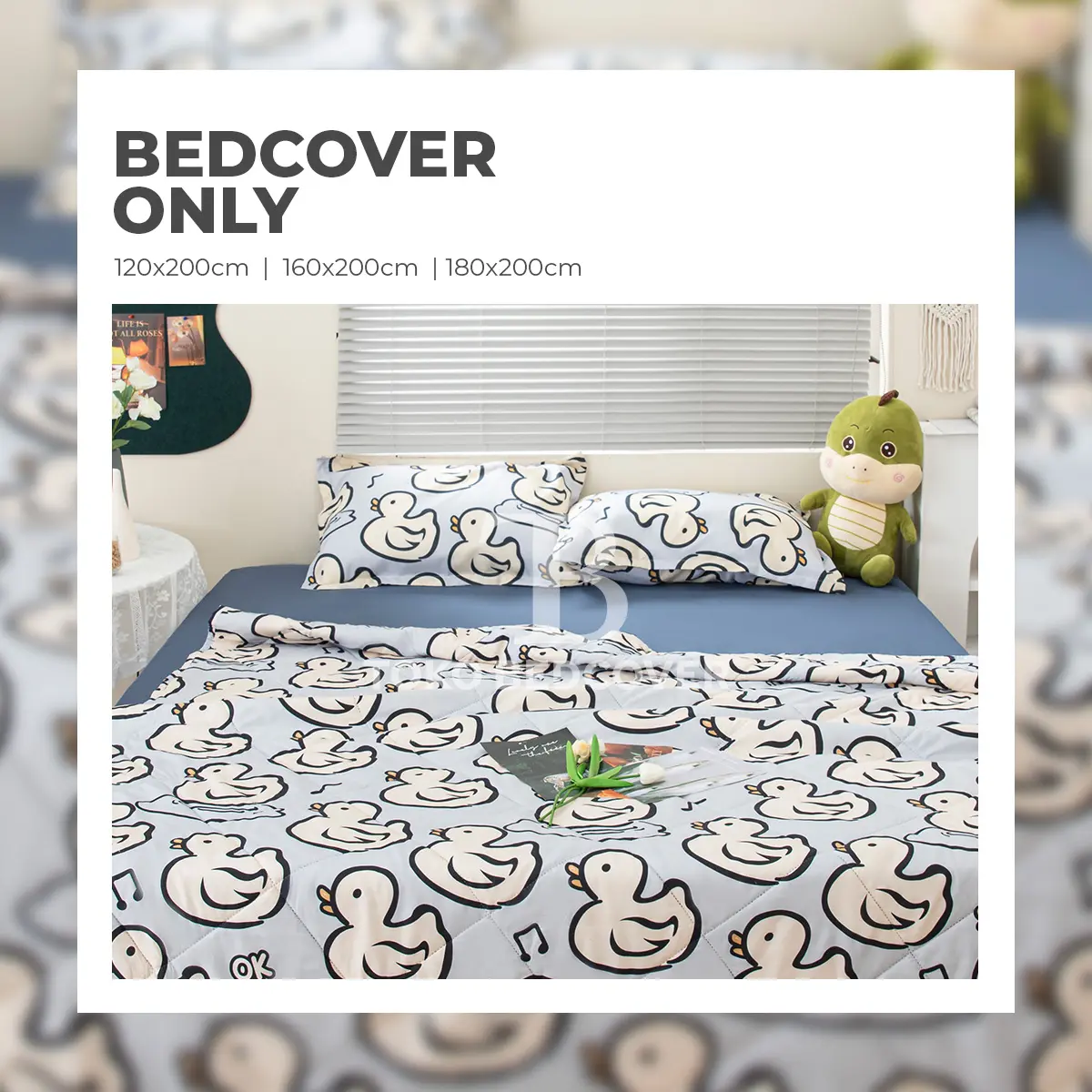 [Single 120 x 200 CM] Bed Cover Only - Selimut Motif Polyester Hangat dan Tebal