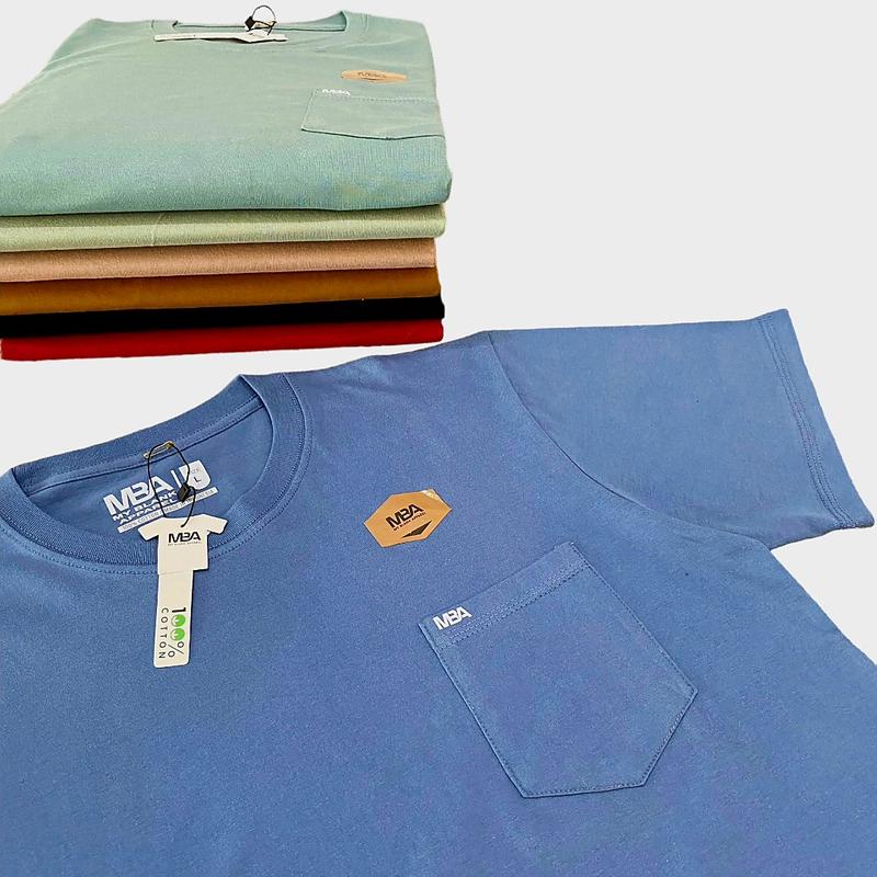 MBA MY BLANK APPAREL Kaos Pocket Saku Polos Unisex 100% Cotton 24s Pria Wanita Dewasa Baju Distro Kain Tebal Lembut Atasan Oblong Katun Combed Tshirt Keren Bukan Polyester Logo Panjang Tangan Pendek