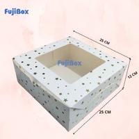 Gambar Fuji Box Dus kotak ivory polkadot bintang 25 cm x 25 cm x 12 cm putih  ivory premium jendela ( 10 pcs ) dari Fujiboxglobal Kab. Tangerang 1 Tokopedia