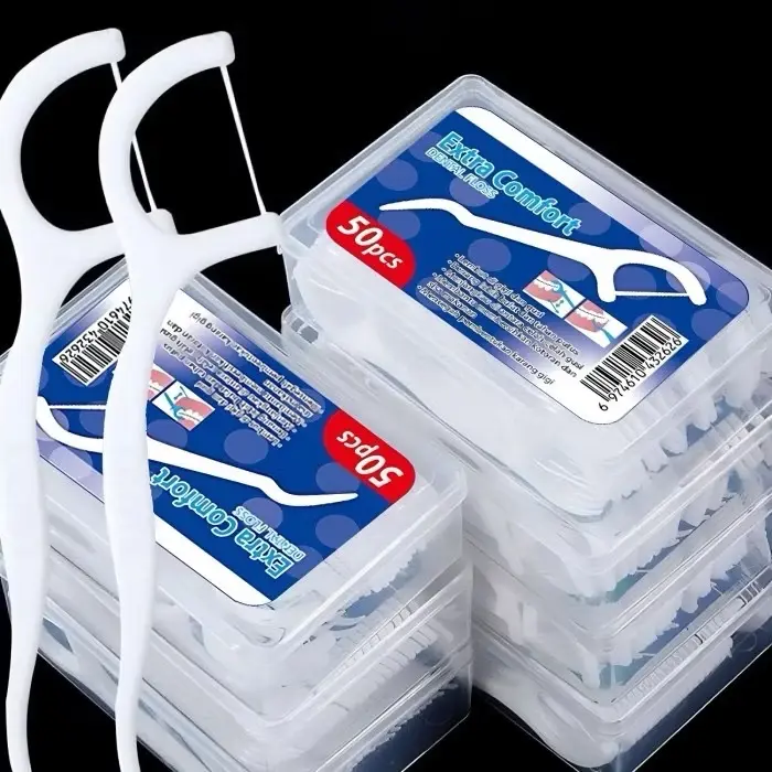 [SA] Dental Floss Benang Pembersih Selah + Tusuk Gigi 1 Box Isi 50 - Membersihkan Kotoran di Sekat-sekat Gigi - Mulut