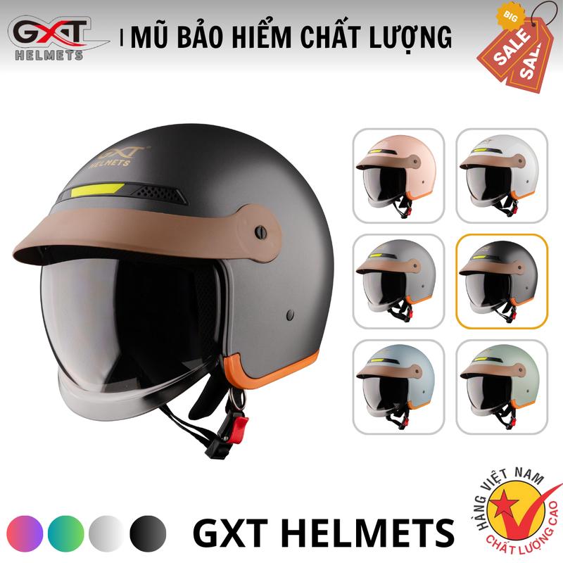  Mũ bảo hiểm 3 4 GXT m139 kính âm cao cấp nón bảo hiểm 3 4 có kính ẩn giấu kính chống xước chống nước mưa có lưỡi trai 