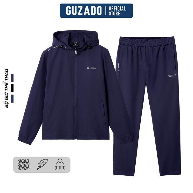 Bộ Quần Áo Nam GUZADO Set Đồ Chất Gió Cao Cấp Thời Trang Thanh Lịch Giữ Ấm Cản Gió Trượt Nước GBG01