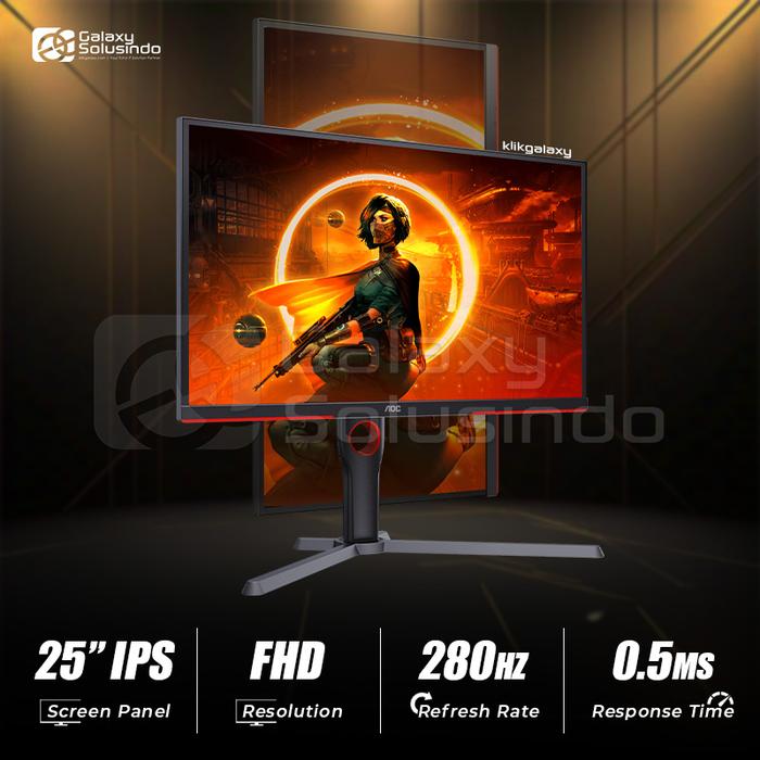 Gambar AOC 25G3Z 25 Inch FHD IPS 280Hz 0.5ms Gaming Monitor dari GASOL MALANG Kota Malang Tokopedia