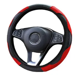 Car Steering Wheel Cover Custard Breathable Anti Slip Leather