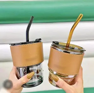 B ( B121 ) BOTOL MINUM AESTHETIC KACA KOREA 350 ML KEMASAN BOX