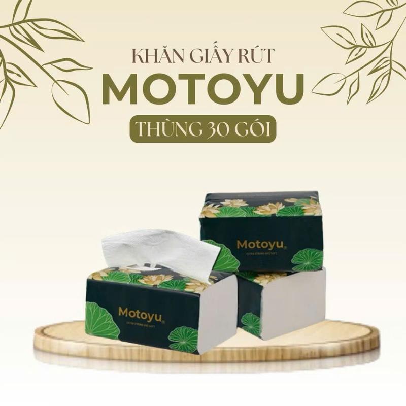 Thùng 30 gói Giấy Ăn Rút Motoyu - Giấy Ăn Gấu Trúc Dai Mịn Đẹp
