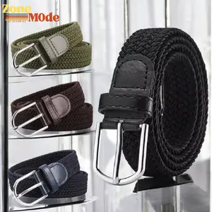 Zone Mode ikat pinggang pria Sabuk wanita Gesper Rajut Unisex / kepala gesper elastis sabuk Tampilan Stylish/ belt tali untuk dress