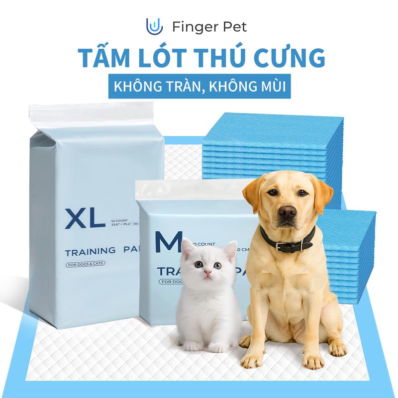  Finger Pet Tã cho chó XL đồ dùng cho thú cưng thấm hút nước dày chống rò rỉ đệm làm sạch không tràn không mùi 