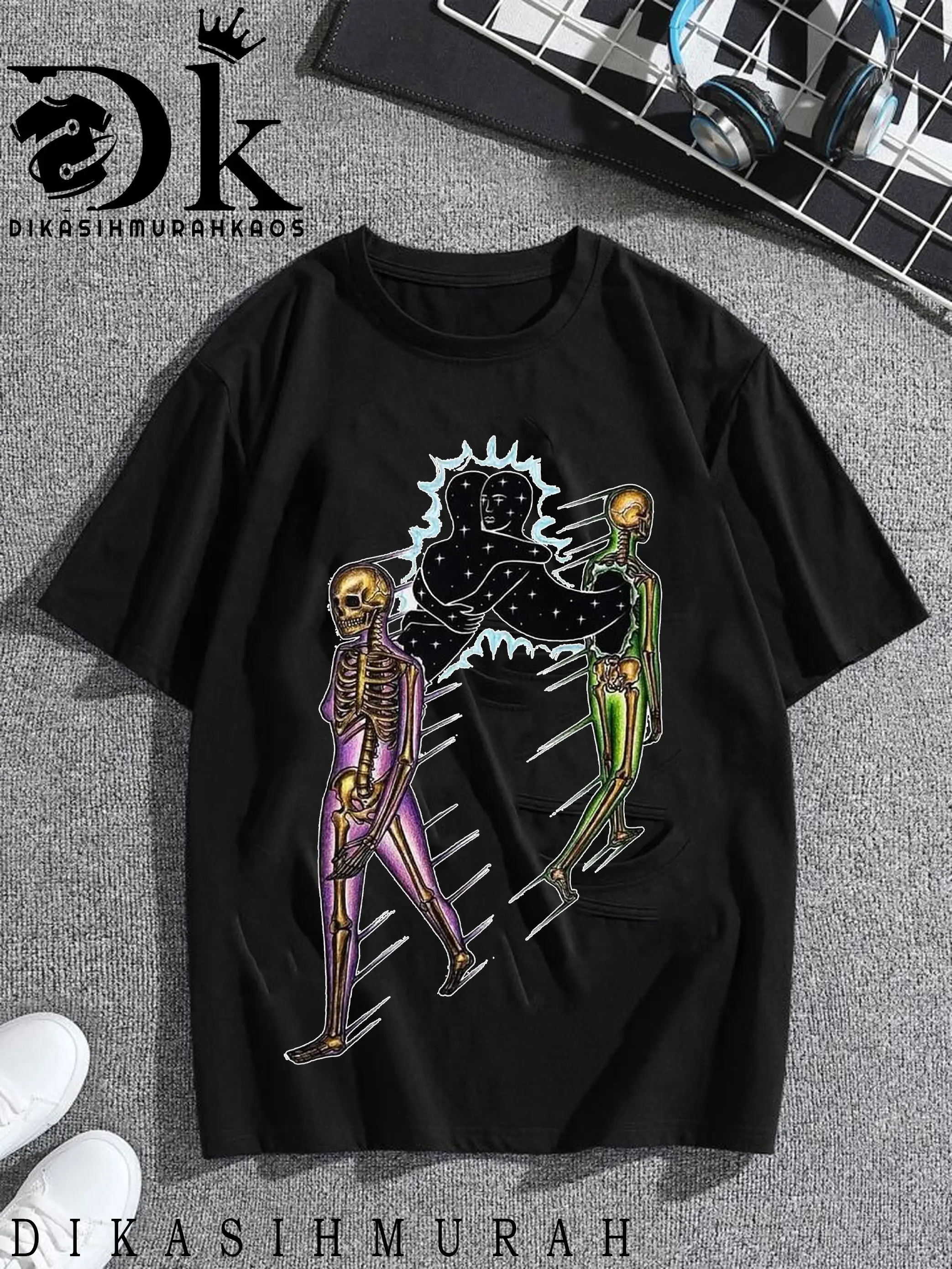 DIKASIHMURAH KAOS - T-Shirt gambar KAOS tengkorak cassual VOL2  Kaos gambar FF - DTF - Catton Combed 30s - Pria Dewasa - Unisex - Satuan/Lusinan - Bisa request foto dan nama - COD baju skena cowok