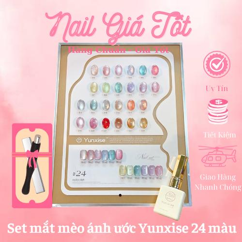 Set mắt mèo ánh nước YUNXISE chính hãng - Set mắt mèo ánh nước 24 màu cao cấp ( tặng bảng màu + combo 2 thanh hút ) [ Nail Giá Tốt ]