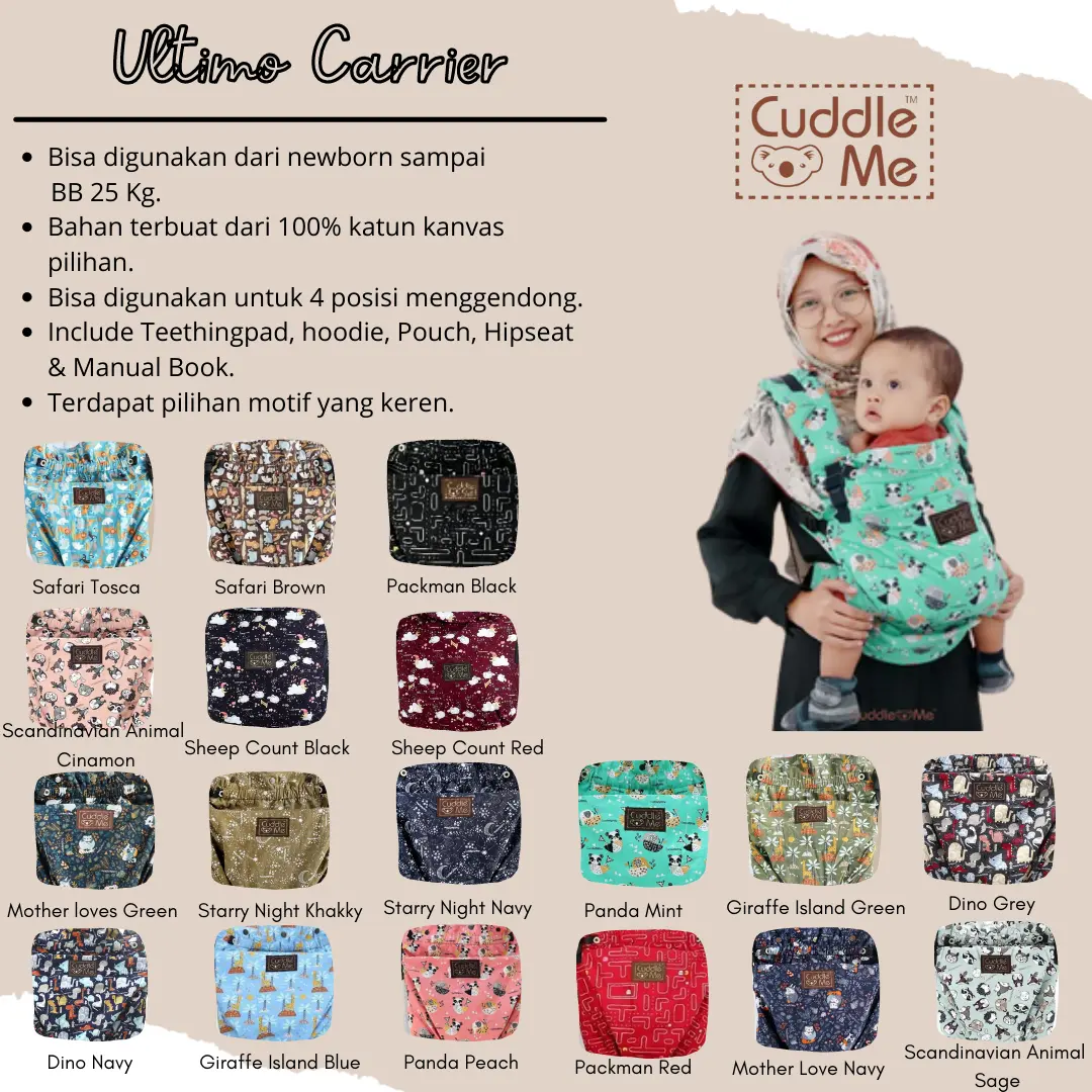 GENDONGAN BAYI NEWBORN BISA HADAP LUAR ULTIMO CARRIER CUDDLE ME