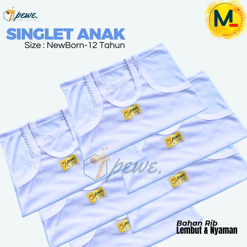 6 pcs Kaos dalam anak laki laki umur 0- 12 tahun- Kaos dalam anak laki laki lusinan – Kaos dalam bayi perempuan – Daleman anak perempuan Fashion cuci kering xl pakaian dalam Katun Newborn 3