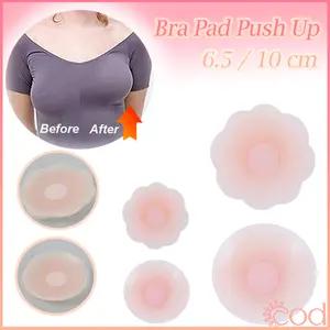 1 Pasang Penutup Puting Payudara Silikon Reusable Invisible Nipple Pad Push Up Lift Up Gaya Bulat Bunga 6.5cm 10cm Untuk Pakaian Malam Gaun Pengantin Bikini Olahraga