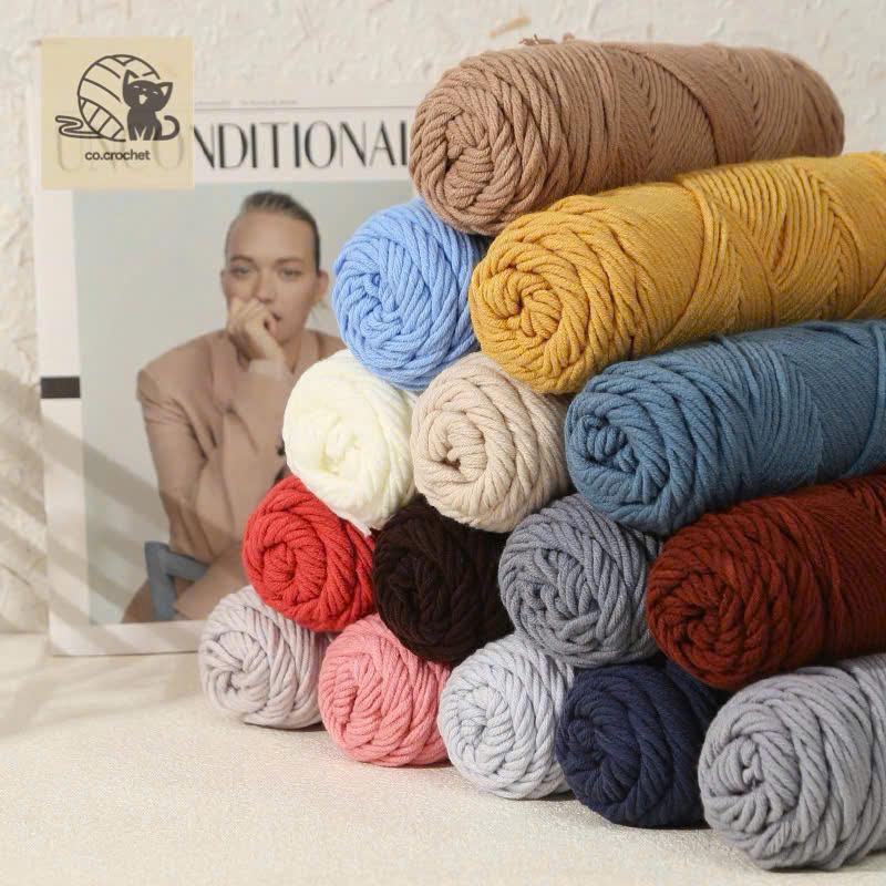 Len Ống Len Cotton Love 3mm dùng làm khăn quàng cổ, mũ len, túi len cuộn 100gr