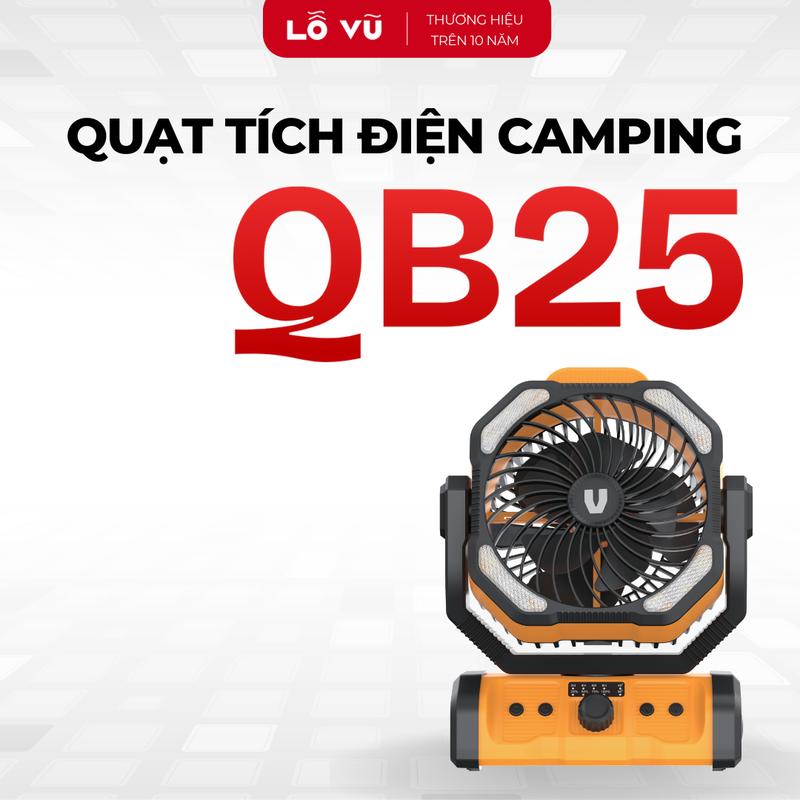  LoVu Quạt sạc tích điện velasboost QB25 Pin trâu 20000 mAh tới 10h Móc treo điều khiển đèn - Lỗ Vũ 1 levu01 