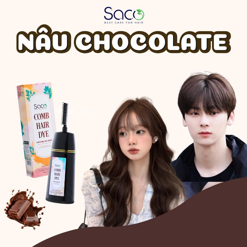 Dầu nhuộm tóc màu Nâu Chocolate SACO Đổi màu tóc