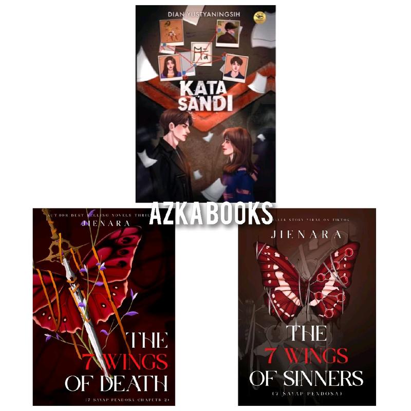 1 Paket 3 buku novel ; Kata sandi + 7 sayap pendosa + The 7 wings of death 0