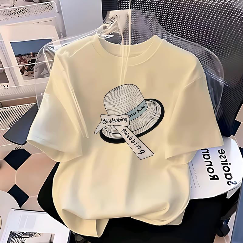 A0077  Bán chạy mùa  Áo thun tay ngắn in họa tiết học sinh cao cấp chất liệu cotton nguyên chất 2025 mùa hè phong cách Hàn Quốc hợp thời trang Quần áo nữ thoải mái khi mặc