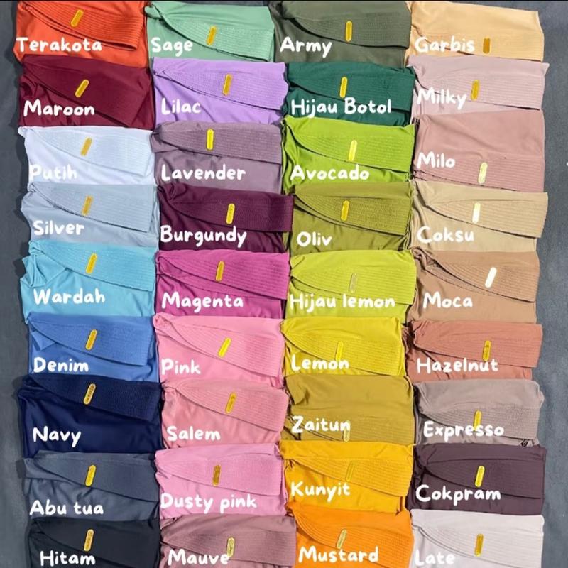 Paket hemat 30rb dpt 3pcs Bergo akrelik size m Jilbab Kerudung Muslim Busa Instan Hitam Navy Variasi Syari Pad kerudung  sport pet tebal kartika  hijab 7