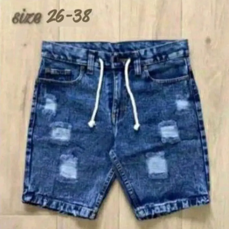 Celana Jeans Pendek Sobek Pria Wisker Jeans Pendek Ripped Robek Pria Premium Distro NEW 2