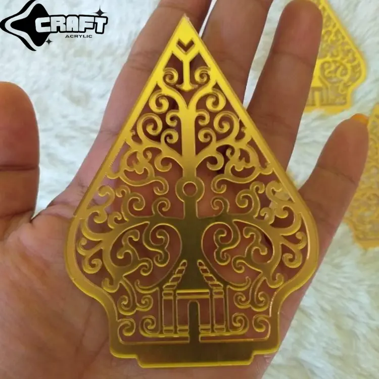 Gunungan Wayang Akrilik Mirror Gold 2