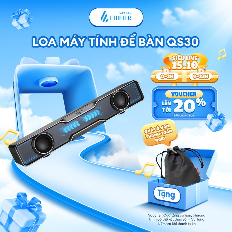Loa Máy Tính Để Bàn Bluetooth EDIFIER QS30 | Công Suất 5W | Tích hợp Micro | Ánh Sáng Động | Bảo Hành 15 Tháng