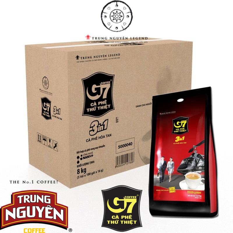 Cà Phê Sữa Hòa Tan G7 3in1 Bịch 100 gói dài - Trung Nguyên