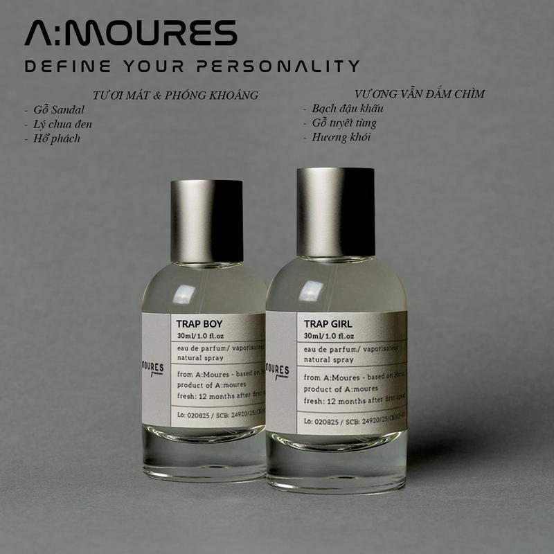   COMBO TRAP  Nước Hoa Nam Nữ Amour Trap Boy Trap Girl Nguyên Liệu Nhập Khẩu Hương Thơm Ngọt Ngào Bí Ẩn Dạng Xịt 30ml Dạng Xịt 