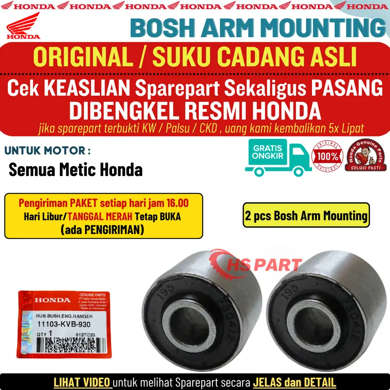 Bosh Arm Mounting Engine Beat Scoopy Spacy Fi Esp New Karbu Deluxe Genio PCX ADV Vario 110 125 150 160 Original Honda Genuine Parts 0